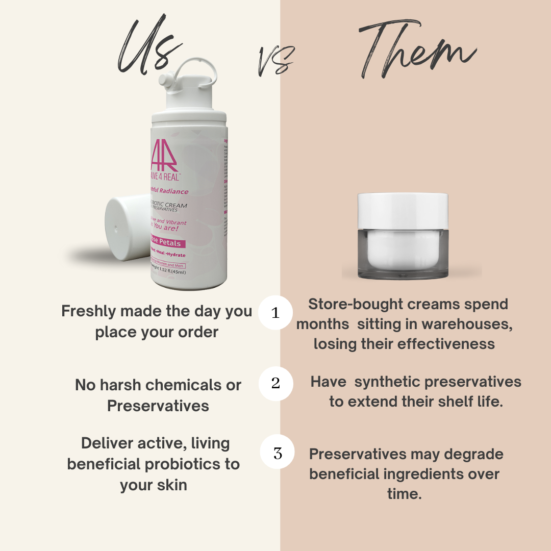 alive4real probiotic moisturise with rose petals no preservatives made-to-order