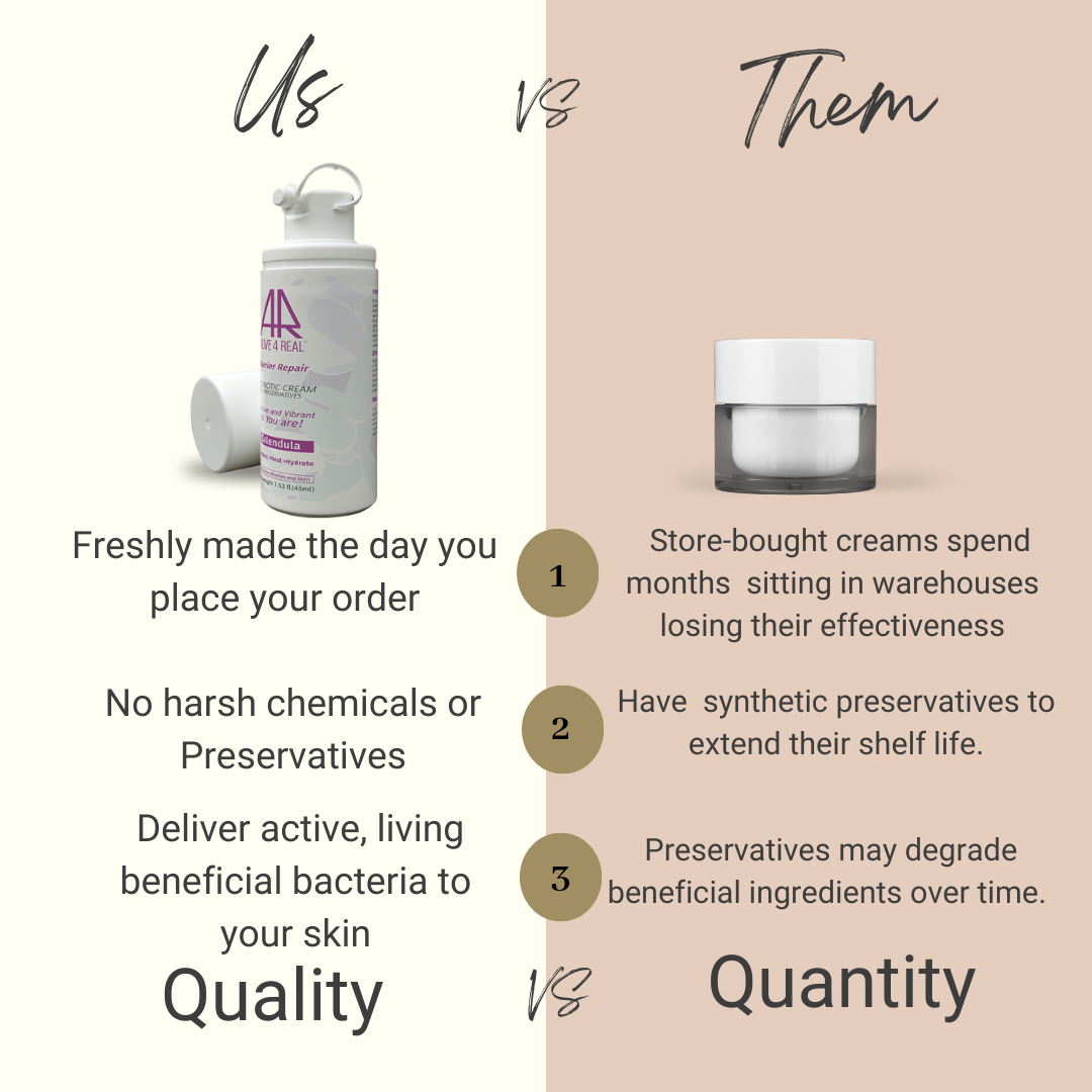 alive4real probiotic moisturiser with calendula made-to-order-no preservatives