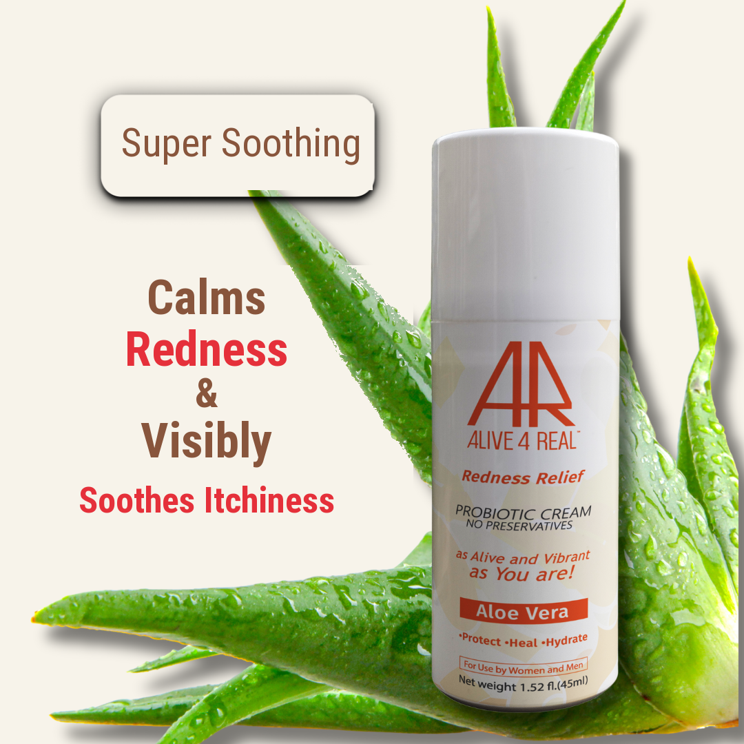 Redness Relief Probiotic Moisturizer with Live Lactobacillus & Aloe Vera | Preservative-Free